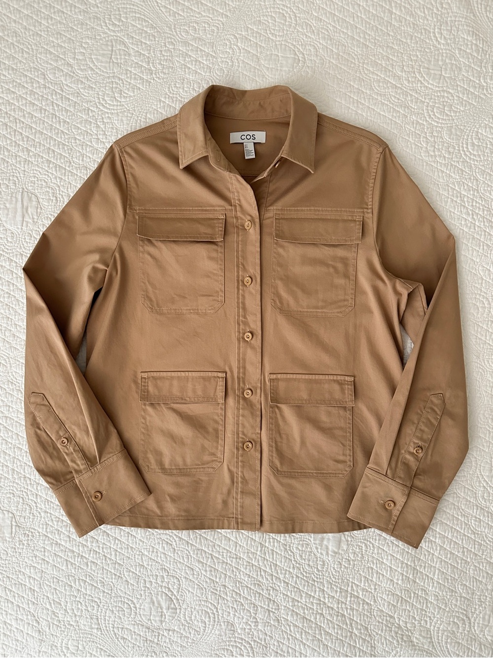COS Utility Huso Shirt Jacket Patch Pockets Button Down Minimalist Workwear